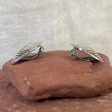 Authentic Navajo Sterling Silver and Gold Modern Design Clip Earrings by Leonard Schmallie (MC6)