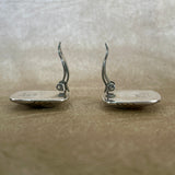 Authentic Navajo Sterling Silver and Gold Modern Design Clip Earrings by Leonard Schmallie (MC6)