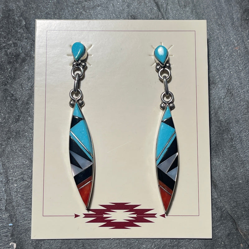 Zuni Inlay Earrings (JF253)