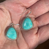 Navajo Sonoran Turquoise Dangle Earrings - Handmade Native jewelry signed Lee S. (3/83)