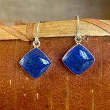Navajo Blue Lapis Dangle Earrings - Handmade by Elsie Armstrong (3/97)