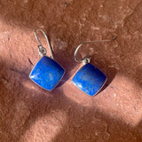 Navajo Blue Lapis Dangle Earrings - Handmade by Elsie Armstrong (3/97)