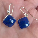 Navajo Blue Lapis Dangle Earrings - Handmade by Elsie Armstrong (3/97)