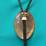 Zuni Inlay Bolo Tie with Bald Eagle Design, vintage Native American   (JF53)