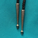 Dennis and Nancy Edaakie, Zuni Inlay Bolo Tie with Mallard Duck Design, vintage Native American   (JF56)