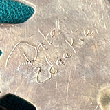 Dale Edaakie, Shell Zuni Inlay Bolo Tie w/ Buck and Doe Design, vintage Native American (JF72)