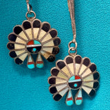 Zuni Inlay Sunface Bolo Tie with Matching Fancy Tips