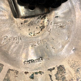 Benjamin and Shirley Tzuni, Zuni Inlay Sunface Bolo Tie with Needlepoint Design, vintage Native American