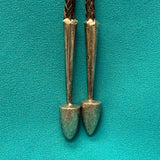 Aaron Honanie Sterling Silver Hopi Overlay Bolo Tie with Deer Kachina, vintage authentic Native American  (JF86)