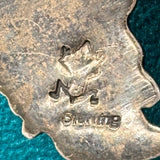 Aaron Honanie Sterling Silver Hopi Overlay Bolo Tie with Deer Kachina, vintage authentic Native American  (JF86)