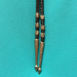 3D Navajo Eagle Kachina design bolo tie with 10 turquoise stones - Handmade and signed Basil