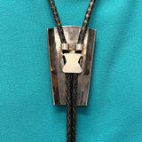 Vintage Navajo Turquoise and Sterling Silver Bolo Tie, authentic Native American (JF103)