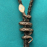 Effie Calavaza Vintage Zuni Snake Bolo with Matching Snake Tips, authentic Native American   (JF104)