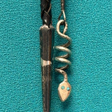 Effie Calavaza Vintage Zuni Snake Bolo with Matching Snake Tips, authentic Native American   (JF104)