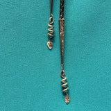 Effie Calavaza Vintage Zuni Snake Bolo with Matching Snake Tips, authentic Native American   (JF104)