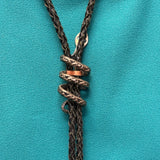 Effie Calavaza Vintage Zuni Snake Bolo with Matching Snake Tips, authentic Native American   (JF104)