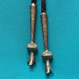 Manuel and Karen Hoyungwa Sterling Silver Hopi Overlay Bolo Tie with Butterfly Maiden, vintage authentic Native American  (JF106)