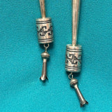 Tommy Singer Vintage Navajo Green Turquoise and Sterling Silver Bolo Tie, authentic Native American   (JF118)