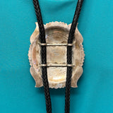 Tommy Singer Vintage Navajo Green Turquoise and Sterling Silver Bolo Tie, authentic Native American   (JF118)