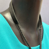 Dennis and Nancy Edaakie, Zuni Inlay Bolo Tie with Clown Design, vintage Native American   (JF119)