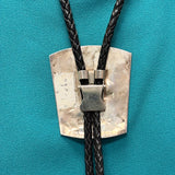 Dennis and Nancy Edaakie, Zuni Inlay Bolo Tie with Clown Design, vintage Native American   (JF119)