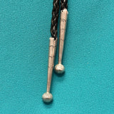 Dennis and Nancy Edaakie, Zuni Inlay Bolo Tie with Woodpecker Design, vintage Native American   (JF121)