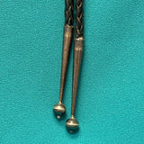 H. Spencer Vintage Navajo Inlay Celebration Man on Round Sterling Silver Bolo Tie, authentic Native American   (JF110)