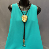 Juan Guerro, Navajo Large Turquoise and Sterling Silver Bolo Tie, vintage Native American   (JF114)