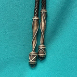 Vintage Navajo Turquoise and Sterling Silver Bolo Tie, authentic Native American   (JF115)