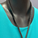 Vintage Navajo Turquoise and Sterling Silver Bolo Tie, authentic Native American   (JF115)