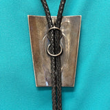 Vintage Navajo Turquoise and Sterling Silver Bolo Tie, authentic Native American   (JF115)