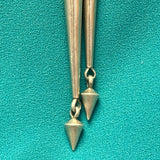 Turquoise bolo tie with hinge revealing a hand-cut Navajo scene (JF116)