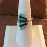 Zuni Vintage Sterling Silver and Turquoise Ring in a Classic Needlepoint Design-available in multiple sizes     AS113