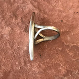 Zuni Inlay Sterling Silver Ring with Mother of Pearl-Vintage in multiple sizes   (AS193A)