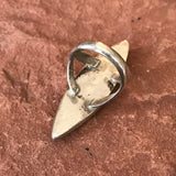 Zuni Inlay Sterling Silver Ring with Yellow Mother of Pearl-Vintage in size 5 1/2   (AS193B)