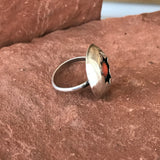 Native American Vintage Sunburst Button Ring, Navajo - Sterling Silver and Coral in multiple sizes (AS189)