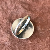 Native American Vintage Sunburst Button Ring, Navajo - Sterling Silver and Coral in multiple sizes (AS189)