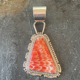 Jimmy Calabaza (Ca'Win) Authentic Santo Domingo Spiney Oyster Shell Pendant with Sterling Silver Frame, vintage   (JF275)