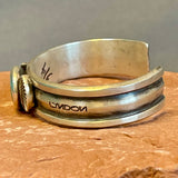 Lyndon Tsosie, Navajo handmade cuff with high grade natural Red Mountain turquoise for a man or woman. Award winning artist. (3/4)