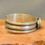 Lyndon Tsosie, Navajo handmade cuff with high grade natural Red Mountain turquoise for a man or woman. Award winning artist. (3/4)