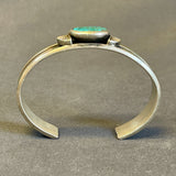 Lyndon Tsosie, Navajo handmade cuff with high grade natural Red Mountain turquoise for a man or woman. Award winning artist. (3/4)
