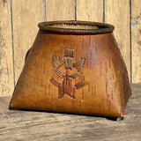 Antique Woodlands Ojibwe Birch Bark Basket - excellent vintage Native American basket (RS103)