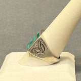 Authentic Navajo Channel Inlay Turquoise Ring, vintage - size 10  (MB7)