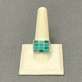 Authentic Navajo Channel Inlay Turquoise Ring, vintage - size 10  (MB7)