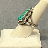 Jerry Nelson Vintage Navajo Turquoise and Sterling Silver Ring - size 7  (4/32)