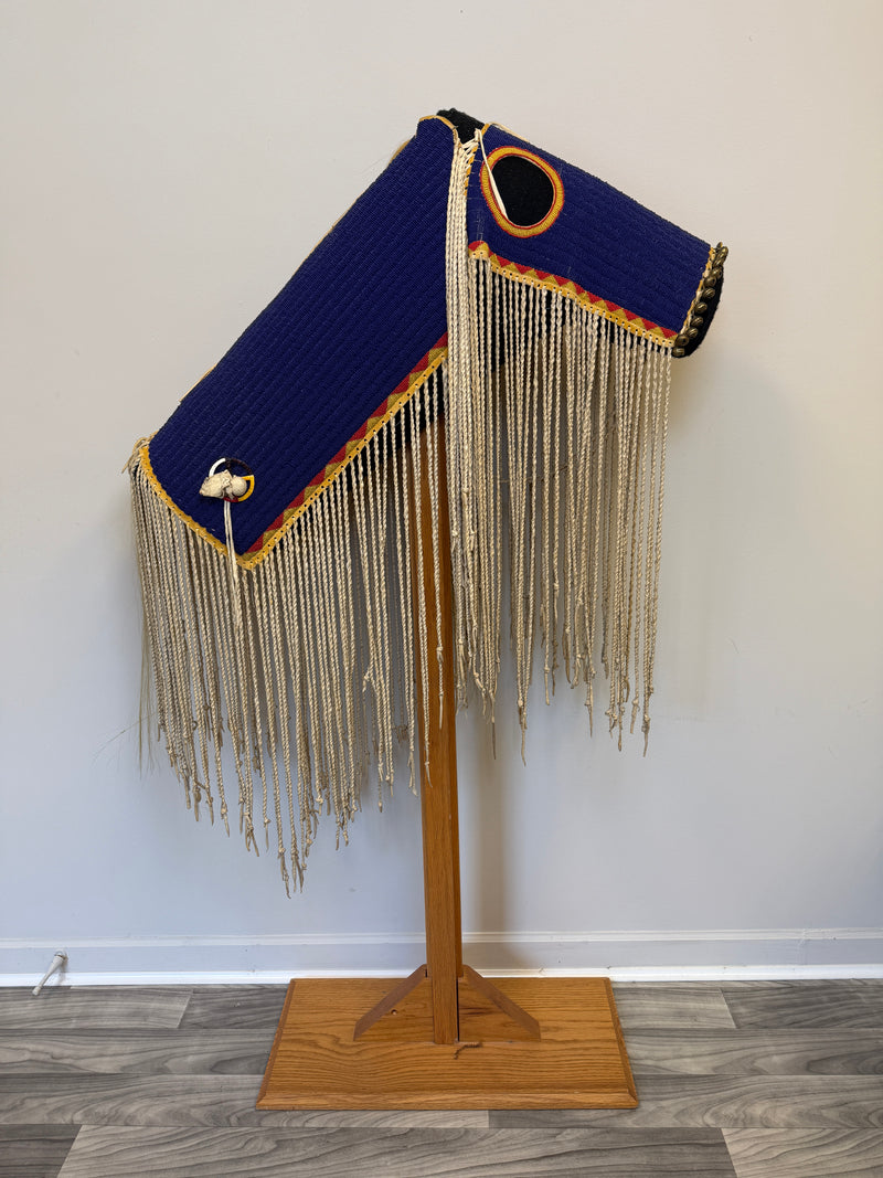 Fully Beaded Native American Horse Mask with Custom Display Stand, ca. 1980s    (GM685)