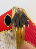Fully Beaded Native American Horse Mask with Custom Display Stand, ca. 1980s    (GM685)