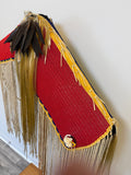Fully Beaded Native American Horse Mask with Custom Display Stand, ca. 1980s    (GM685)