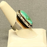 Navajo Sterling Silver and Green Turquoise Shadowbox Ring - size 8.25  (KK6)