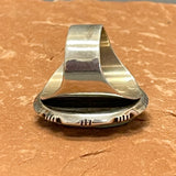 Navajo Sterling Silver and Green Turquoise Shadowbox Ring - size 8.25  (KK6)
